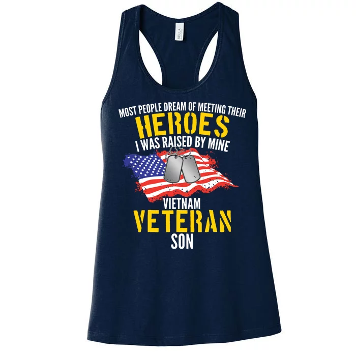 Raised By My Hero Proud Vietnam Veterans Son Women's Racerback Tank