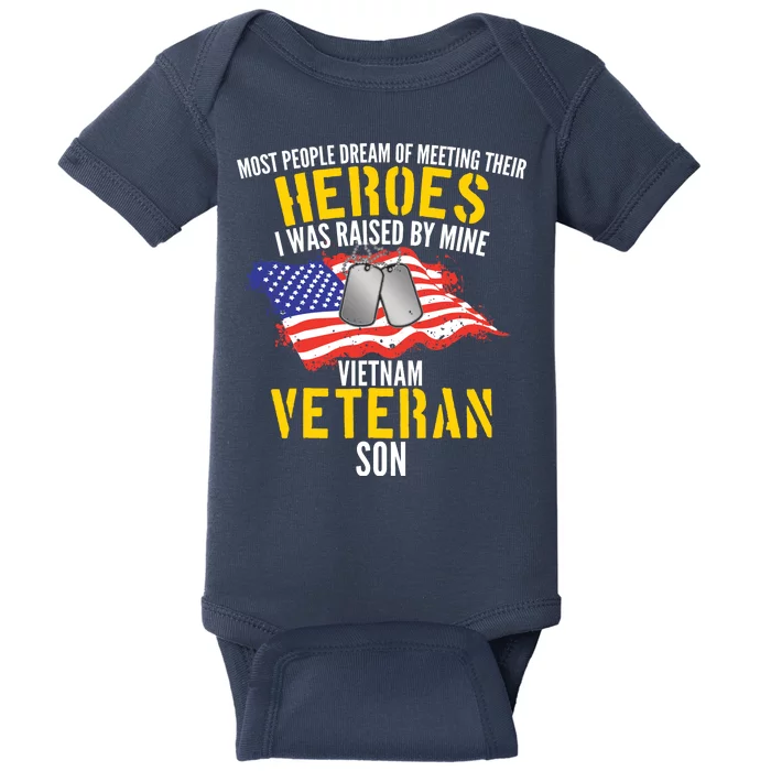 Raised By My Hero Proud Vietnam Veterans Son Baby Bodysuit