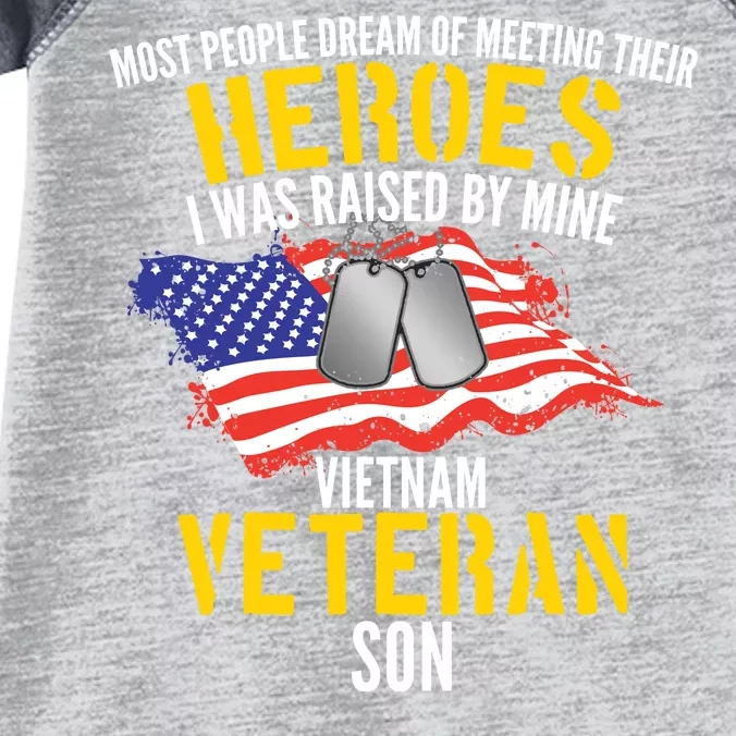 Raised By My Hero Proud Vietnam Veterans Son Infant Baby Jersey Bodysuit