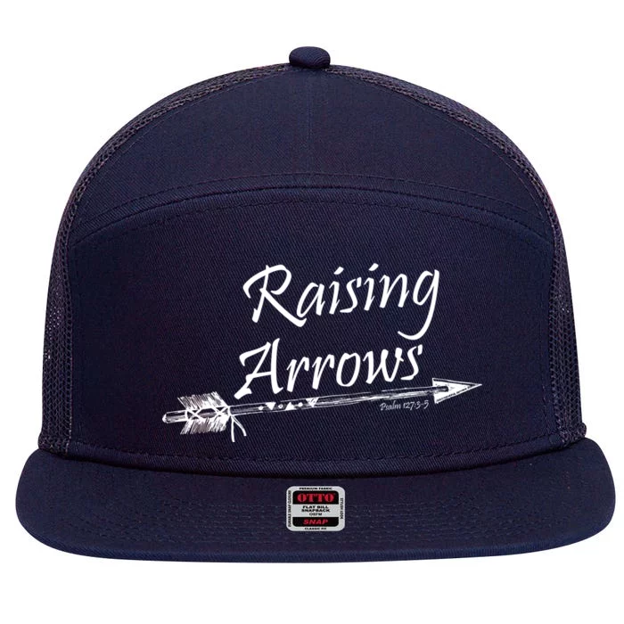 Raising Arrows Christian Psalm 127:3-5 7 Panel Mesh Trucker Snapback Hat