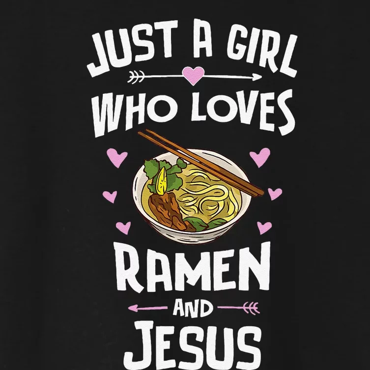 Ramen And Jesus Anime Gift Women's Crop Top Tee