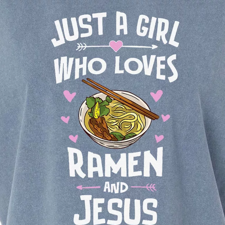 Ramen And Jesus Anime Gift Garment-Dyed Women's Muscle Tee