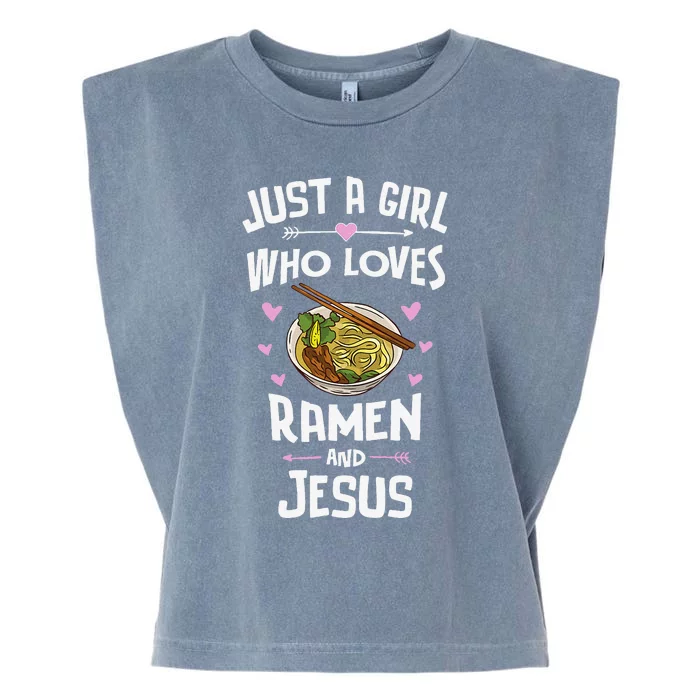 Ramen And Jesus Anime Gift Garment-Dyed Women's Muscle Tee