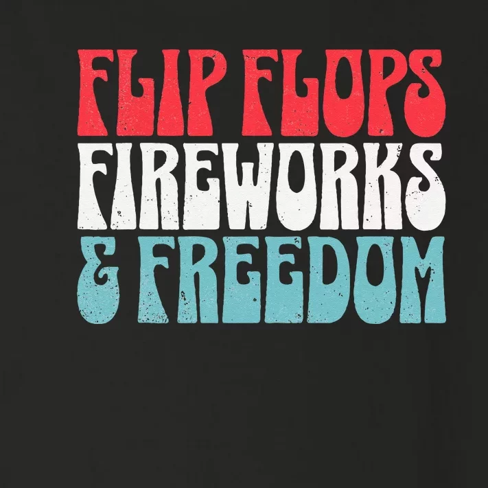 Retro American July 4th Summer Flip Flops Fireworks Freedom Toddler Long Sleeve Shirt