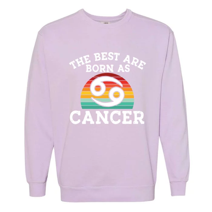 Retro Astrology June July Month Birthday Cancer Zodiac Sign Gift Garment-Dyed Sweatshirt