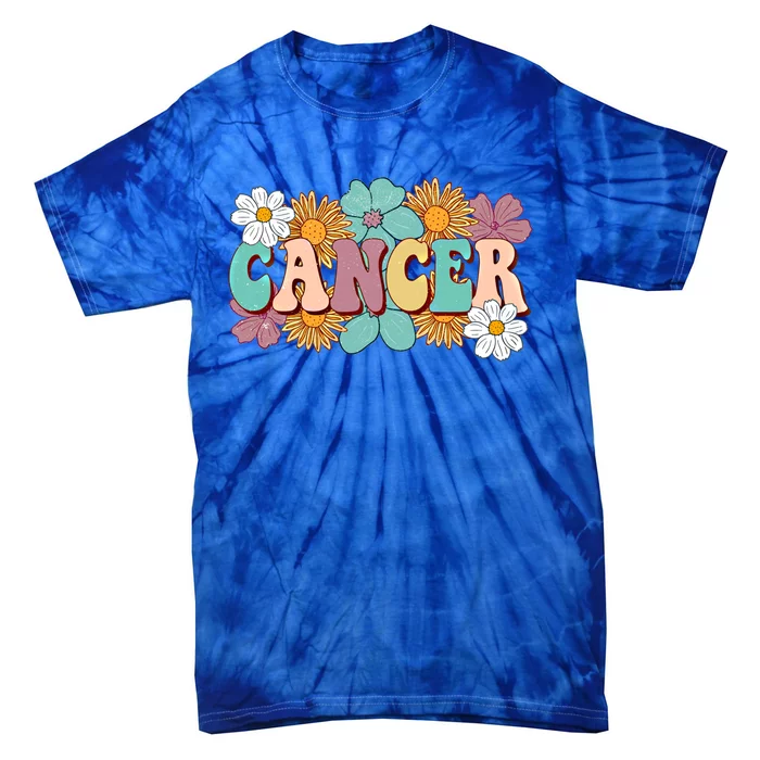 Retro Astrology June July Birthday Zodiac Sign Cancer Funny Gift Tie-Dye T-Shirt