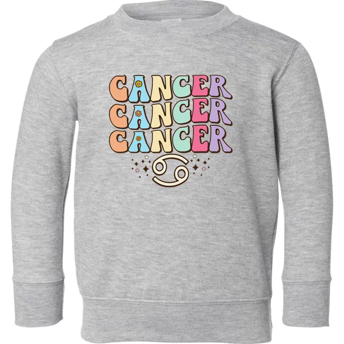 Retro Astrology June July month birthday Cancer Zodiac sign Toddler Sweatshirt