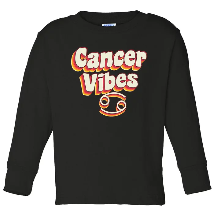 Retro Astrology June & july birthday Cancer Zodiac sign Toddler Long Sleeve Shirt