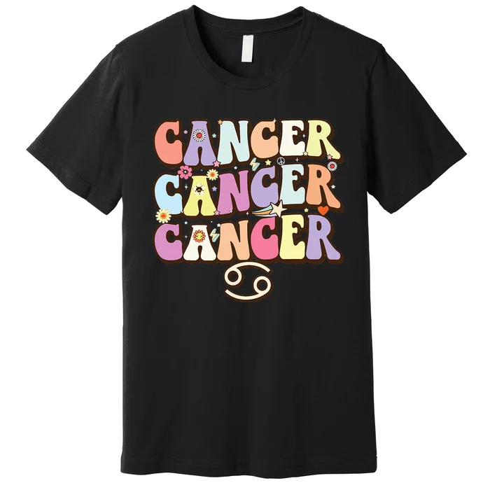 Retro Astrology June & July birthday Cancer Zodiac sign Premium T-Shirt