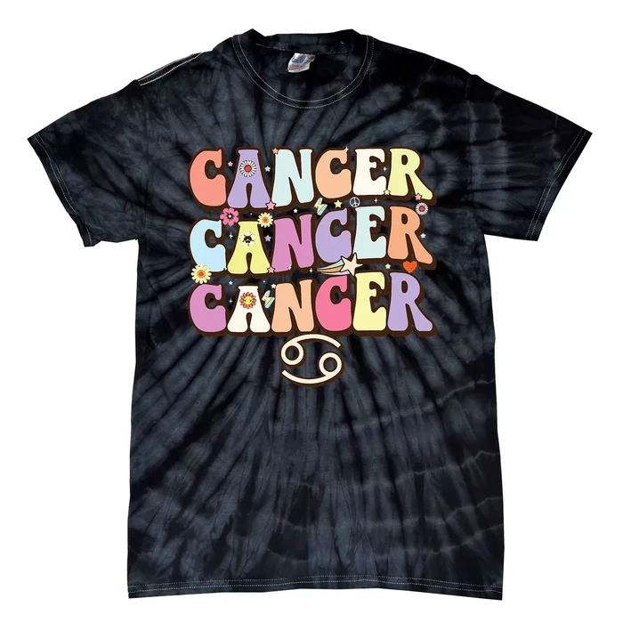 Retro Astrology June & July birthday Cancer Zodiac sign Tie-Dye T-Shirt