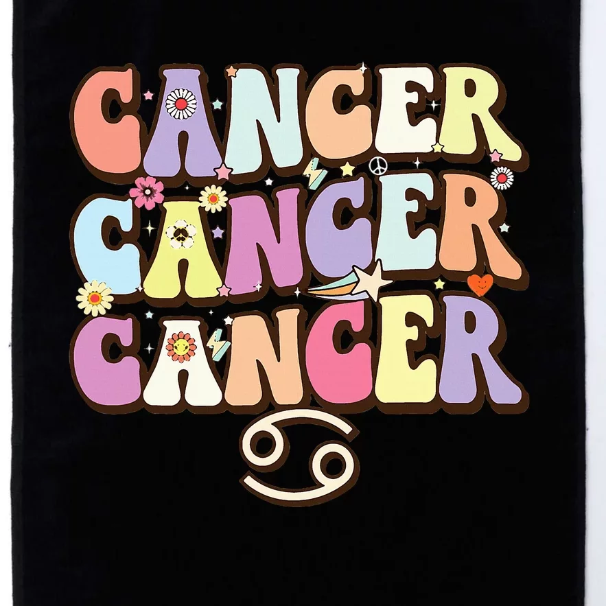 Retro Astrology June & July birthday Cancer Zodiac sign Platinum Collection Golf Towel