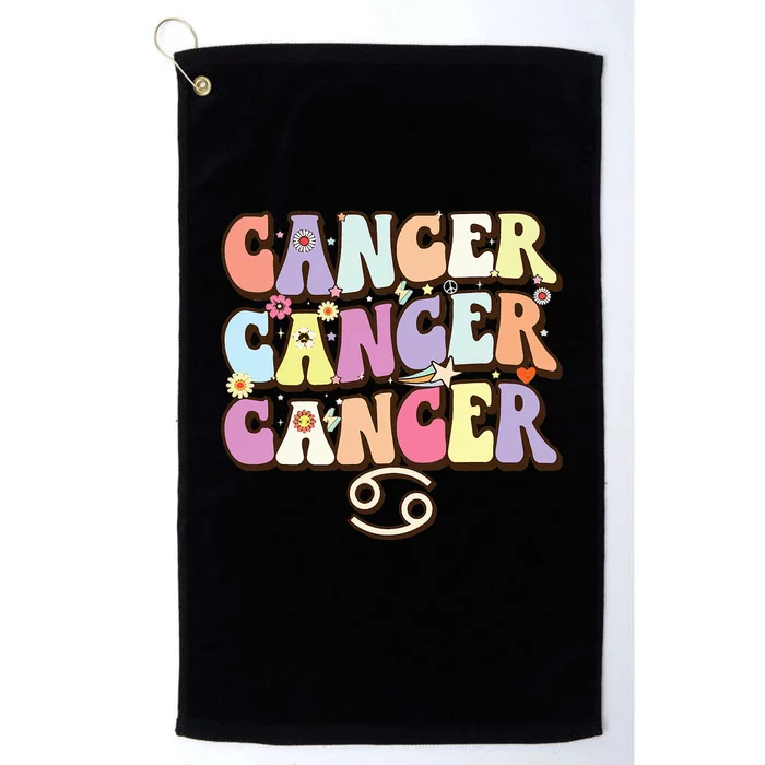 Retro Astrology June & July birthday Cancer Zodiac sign Platinum Collection Golf Towel