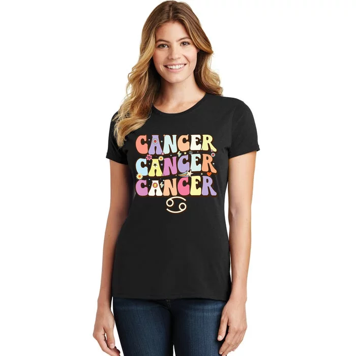 Retro Astrology June & July birthday Cancer Zodiac sign Women's T-Shirt