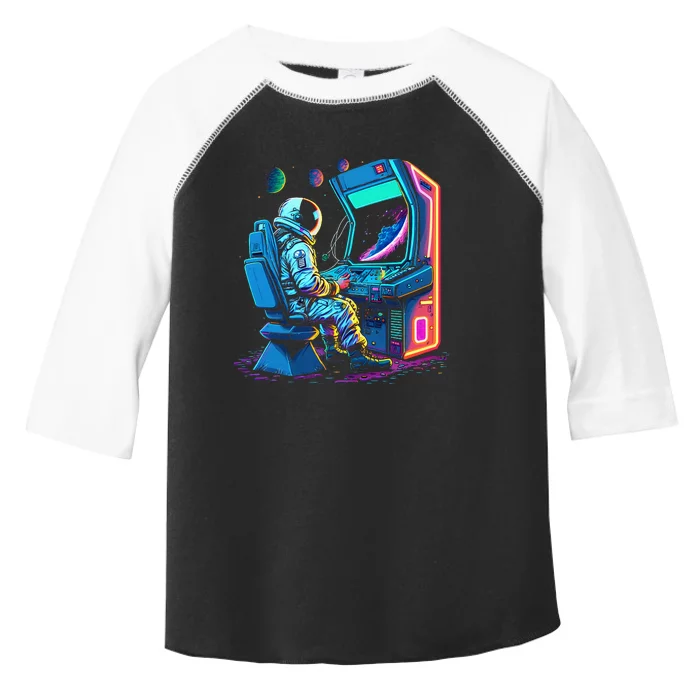 Retro Astronaut Jupiter Starship Game Spacestation Toddler Fine Jersey T-Shirt