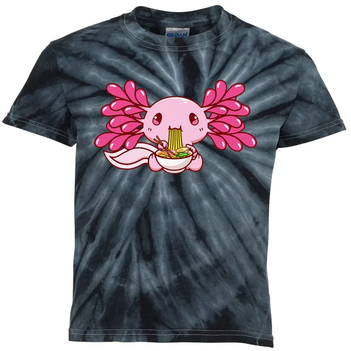 Ra Axolotl Kawaii Anime Japanese Food Kids Tie-Dye T-Shirt