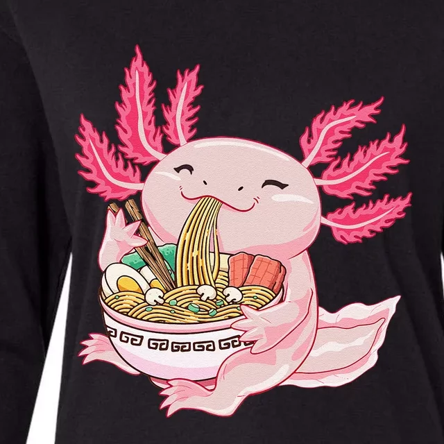 Ra Axolotl Kawaii Anime Japanese Noddles Anime Womens Cotton Relaxed Long Sleeve T-Shirt