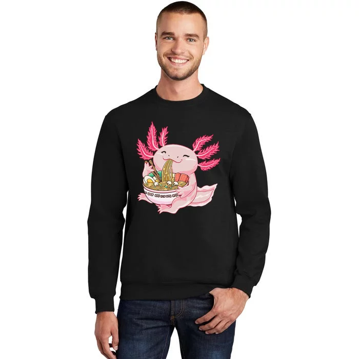 Ra Axolotl Kawaii Anime Japanese Noddles Anime Tall Sweatshirt