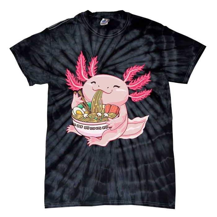 Ra Axolotl Kawaii Anime Japanese Noddles Anime Tie-Dye T-Shirt