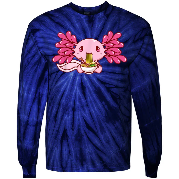 Ramen Axolotl Kawaii Anime Japanese Food Girls Ns Tie-Dye Long Sleeve Shirt