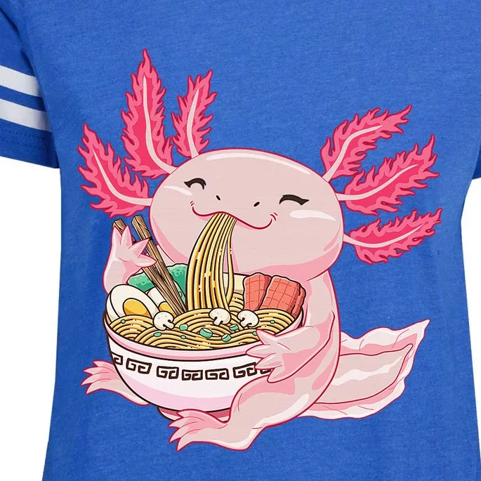 Ra Axolotl Kawaii Anime Japanese Noddles Anime Girls Gift Enza Ladies Jersey Football T-Shirt