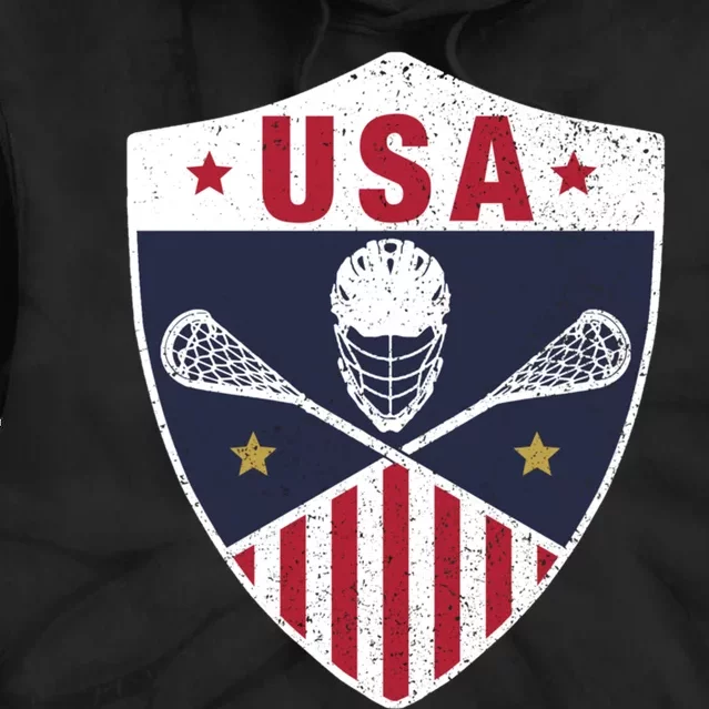 Retro American Lacrosse I Proud USA Lax Player Gift Tie Dye Hoodie