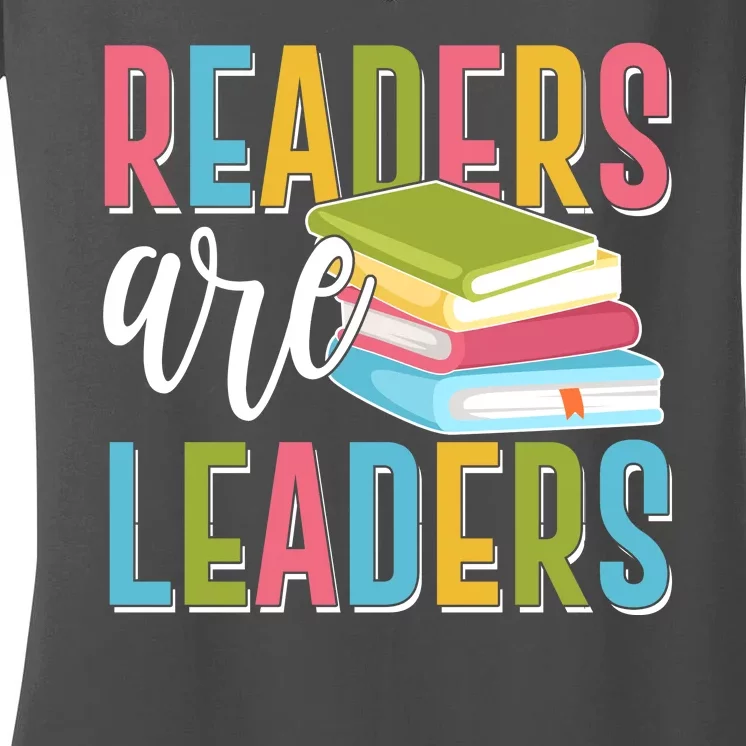 Readers Are Leaders Book Lover Women's V-Neck T-Shirt