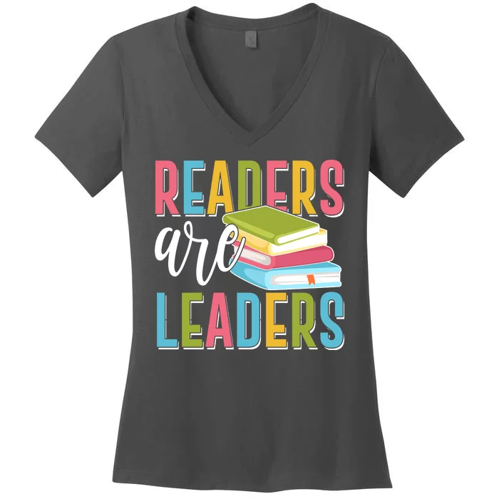 Readers Are Leaders Book Lover Women's V-Neck T-Shirt