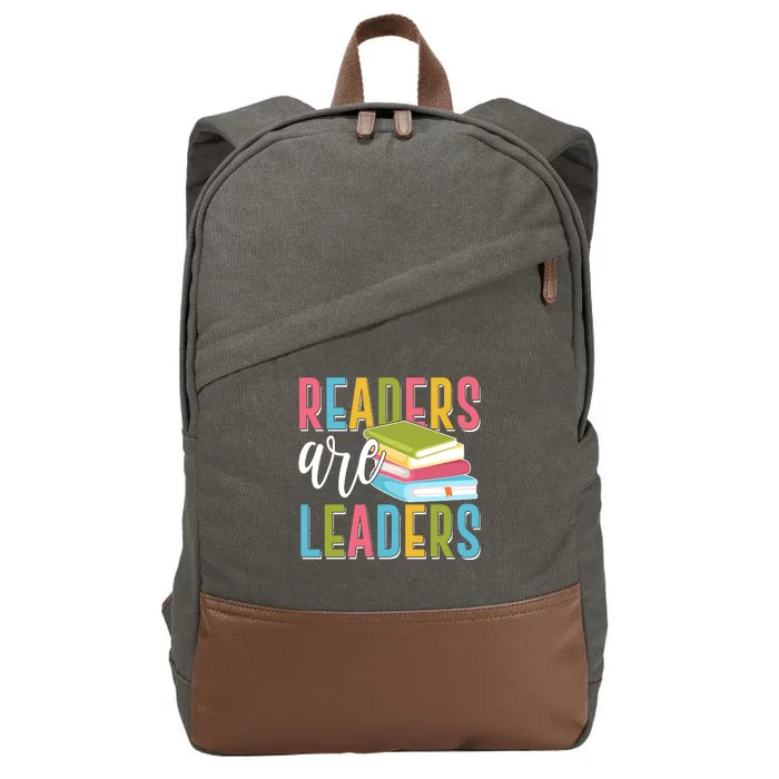 Readers Are Leaders Book Lover Cotton Canvas Backpack