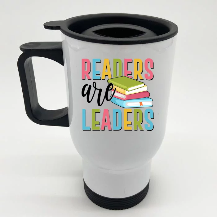 Readers Are Leaders Book Lover Front & Back Stainless Steel Travel Mug