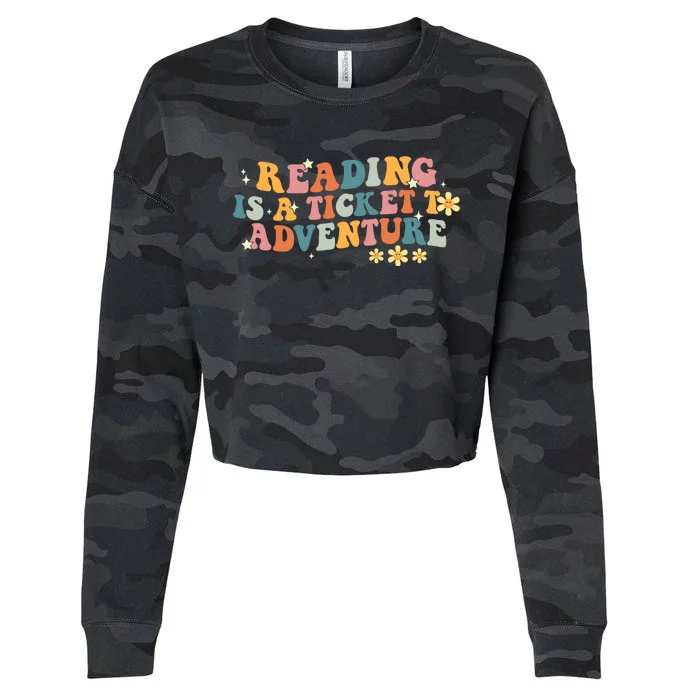 Reading Adventure Library Student Teacher Book Librarians Cropped Pullover Crew