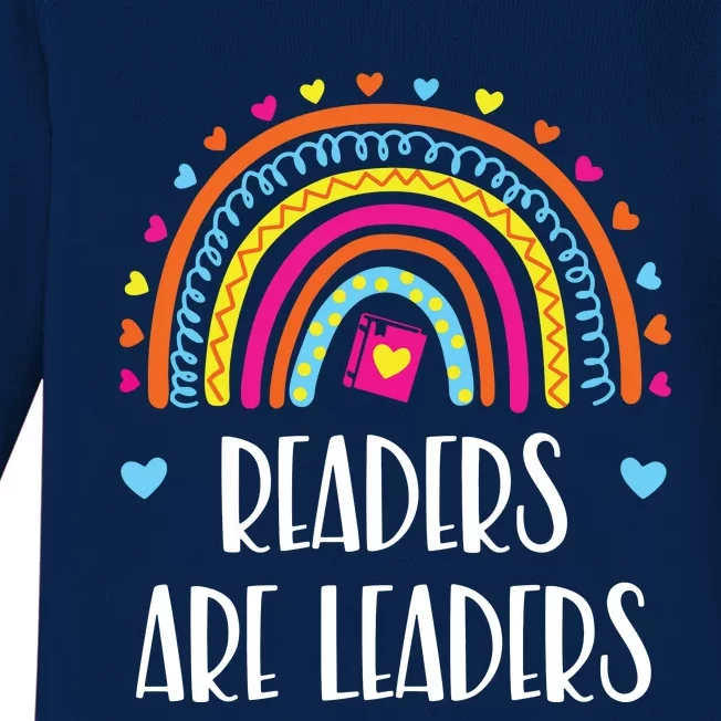 Readers Are Leaders Rainbow Book Lovers Baby Long Sleeve Bodysuit