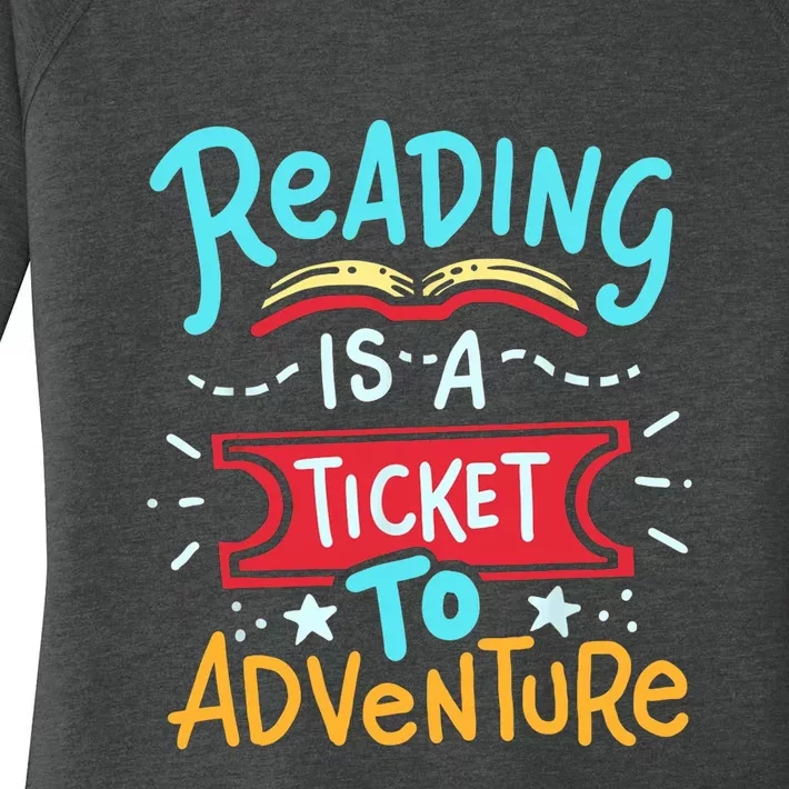 Reading Adventure Library Student Teacher Book Gift Women's Perfect Tri Tunic Long Sleeve Shirt