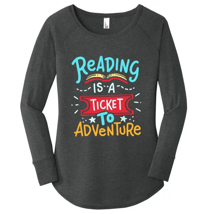 Reading Adventure Library Student Teacher Book Gift Women's Perfect Tri Tunic Long Sleeve Shirt