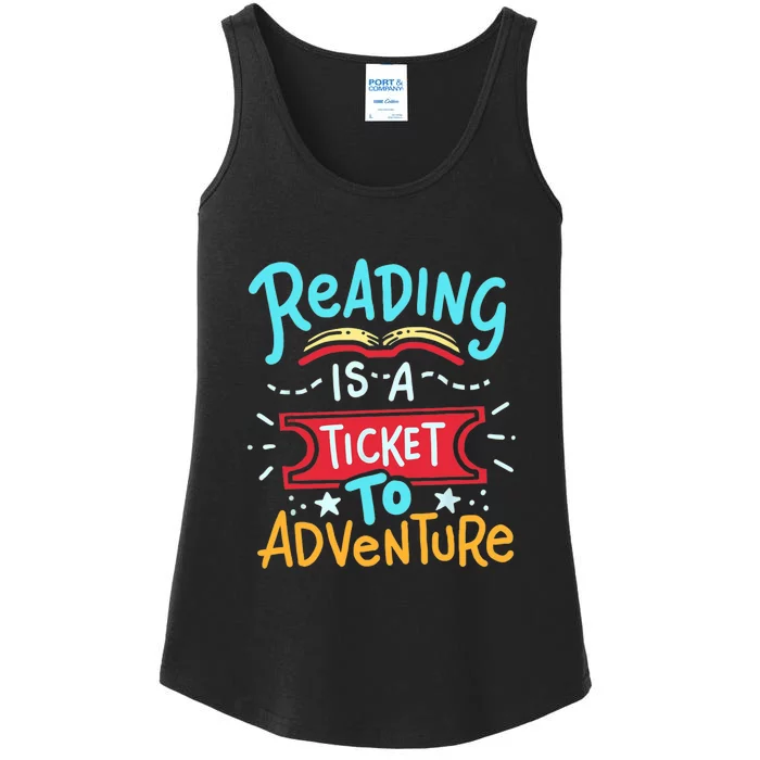 Reading Adventure Library Student Teacher Book Gift Ladies Essential Tank