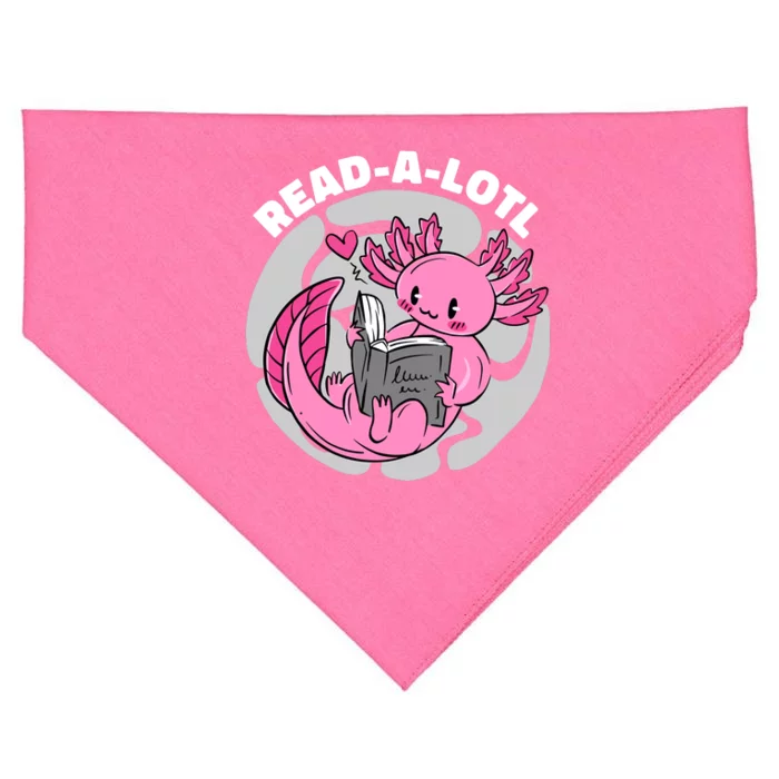 Read A Lotl Axolotl Cute Funny Reading Book Lover USA-Made Doggie Bandana