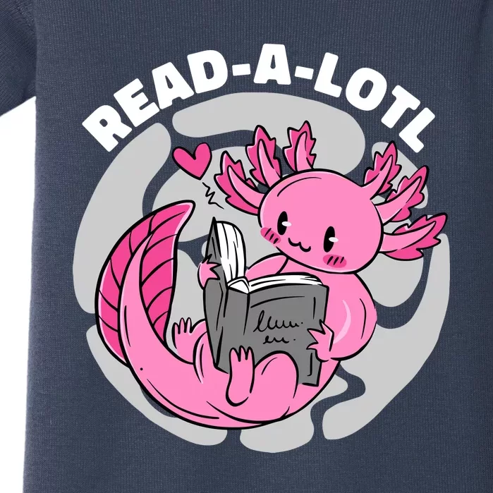 Read A Lotl Axolotl Cute Funny Reading Book Lover Baby Bodysuit