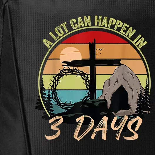 Retro A Lot Can Happen In 3 Days Christian Jesus Easter Day City Backpack