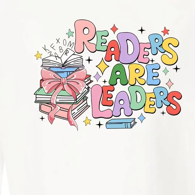 Readers Are Leaders Book Lover Bookworm Cropped Pullover Crew