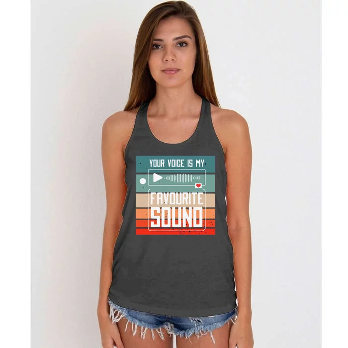 Romantics Audio Love Special Connection Voice Sound Of Love Women's Knotted Racerback Tank