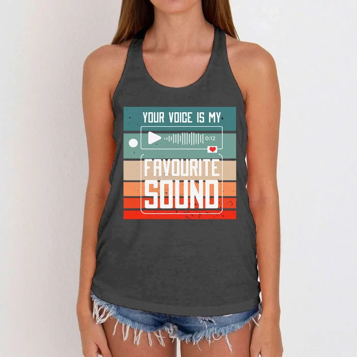 Romantics Audio Love Special Connection Voice Sound Of Love Women's Knotted Racerback Tank