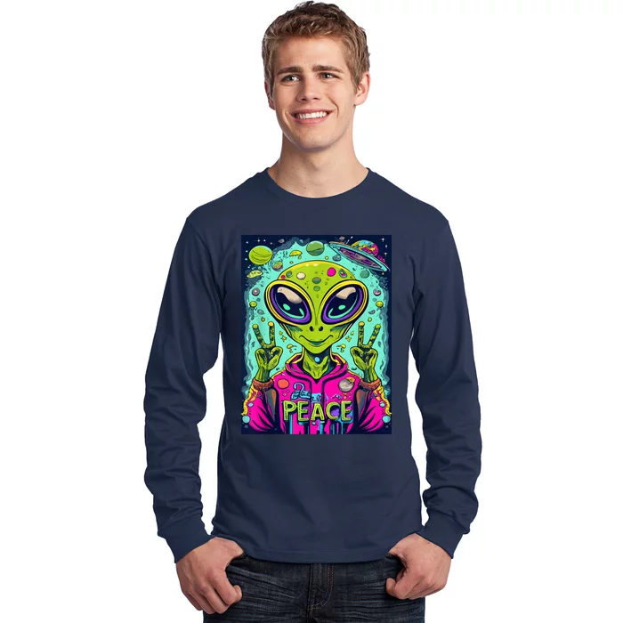 Retro Alien Lover UFO Abduction Team Alien Long Sleeve Shirt