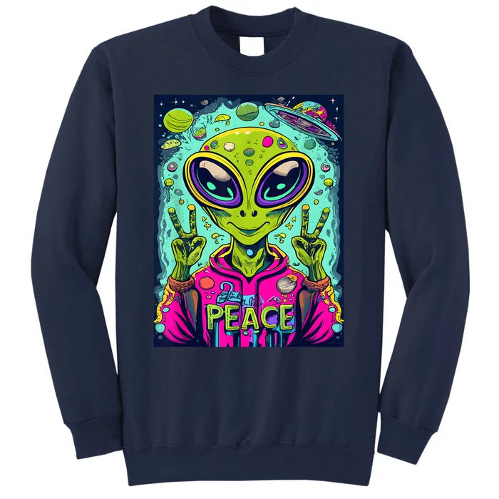 Retro Alien Lover UFO Abduction Team Alien Tall Sweatshirt