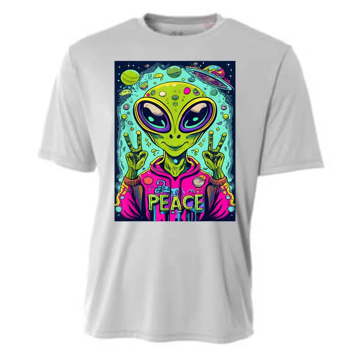 Retro Alien Lover UFO Abduction Team Alien Cooling Performance Crew T-Shirt