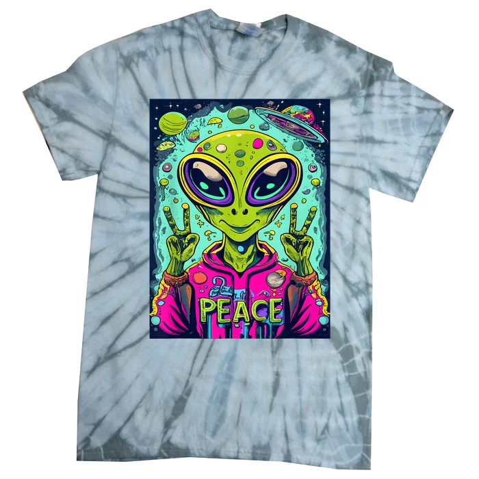 Retro Alien Lover UFO Abduction Team Alien Tie-Dye T-Shirt