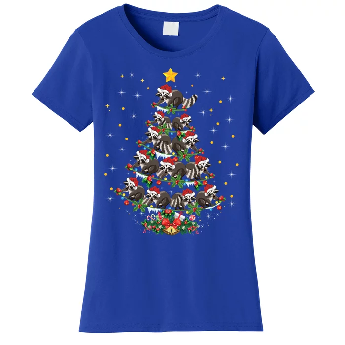 Raccoon Animal Lover Xmas Gift Raccoon Christmas Tree Meaningful Gift Women's T-Shirt