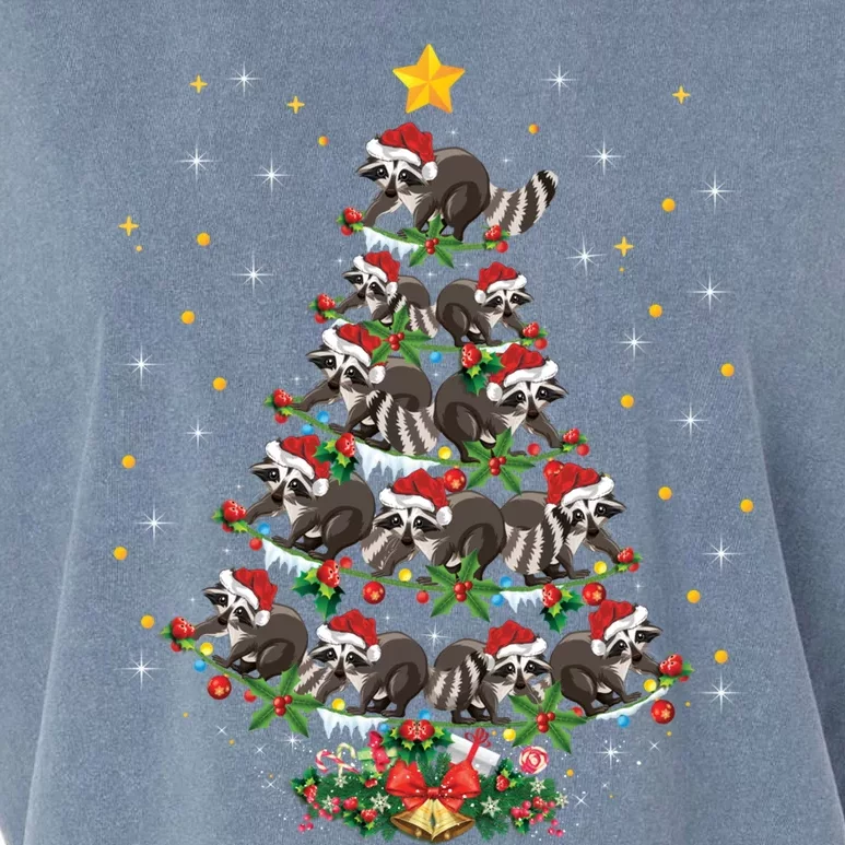 Raccoon Animal Lover Xmas Gift Raccoon Christmas Tree Meaningful Gift Garment-Dyed Women's Muscle Tee