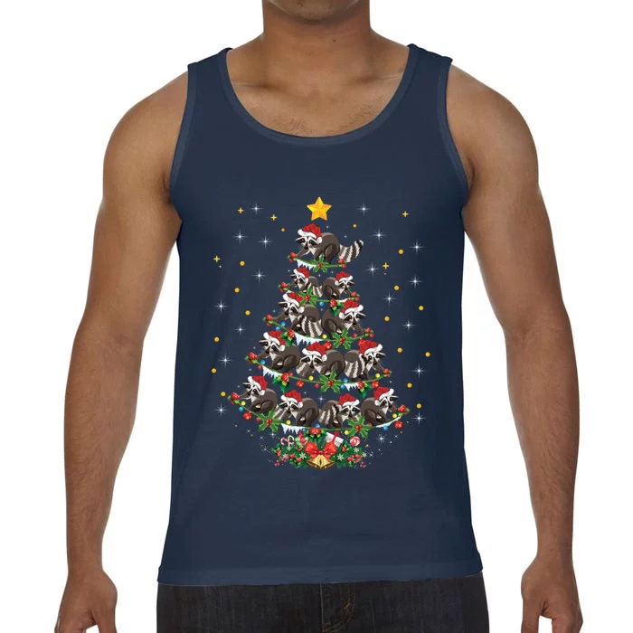 Raccoon Animal Lover Xmas Gift Raccoon Christmas Tree Meaningful Gift Comfort Colors® Tank Top