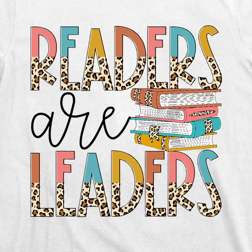 Readers Are Leaders Boho Leopard Book Lover T-Shirt