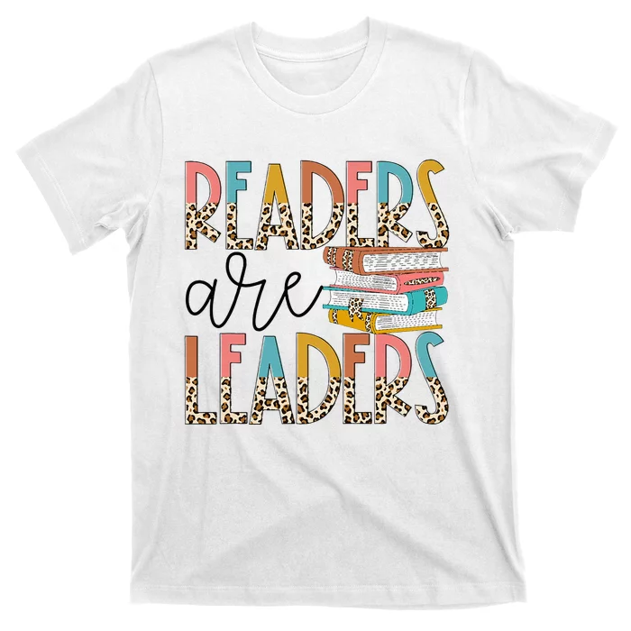 Readers Are Leaders Boho Leopard Book Lover T-Shirt