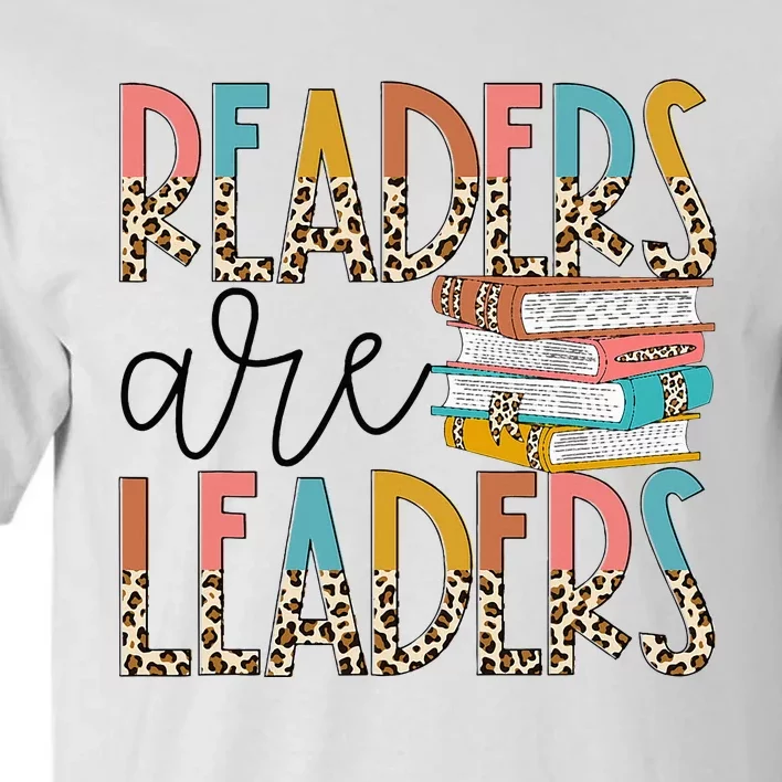 Readers Are Leaders Boho Leopard Book Lover Tall T-Shirt